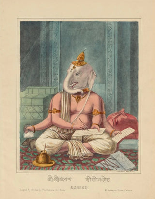 Calcutta Art Studio - Ganesha Transcribing the Mahabharata.webp