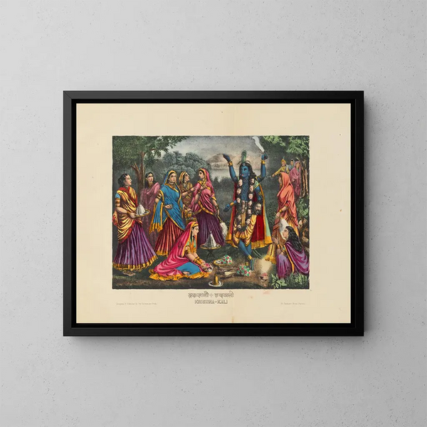 Krishna Kali - Calcutta Art Studio — ingelijst kunstwerk aan de muur