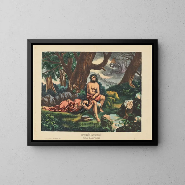 Nala en Damayanti - Calcutta Art Studio — ingelijst kunstwerk aan de muur