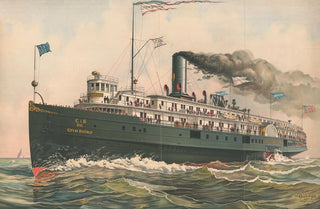 Calvert Litho Co - The City of Buffalo steam side wheeler.webp