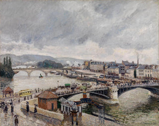 Camille Pissarro - Blick auf die Grosse Brcke zu Rouen bei Regenstimmung.webp