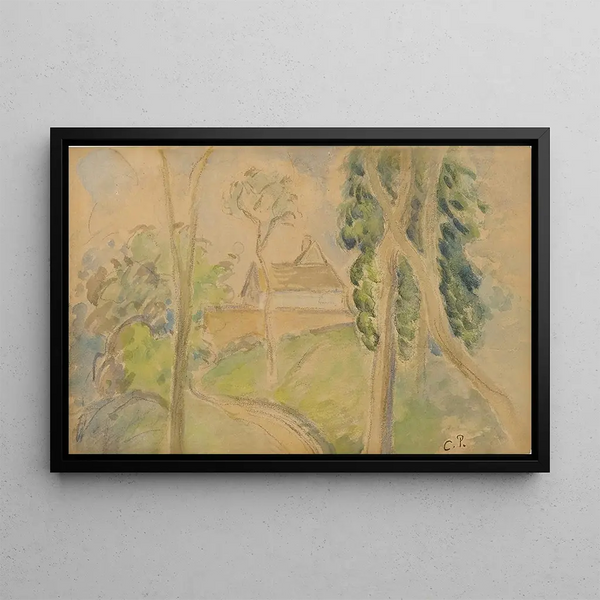 Camille Pissarro - Country Scene with a House along a Road.webp