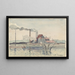 van de fabriek op de Oise in Pontoise - Camille Pissarro — ingelijst kunstwerk aan de muur