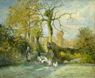 Camille Pissarro - The Goose Girl at Montfoucault White Frost.webp