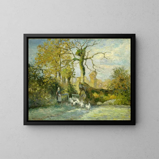 Camille Pissarro - The Goose Girl at Montfoucault White Frost.webp