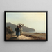 van twee pratende vrouwen aan de rand van de zee, Saint Thomas - Camille Pissarro — ingelijst kunstwerk aan de muur