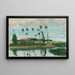 Dorp aan de rand van een vijver - Camille Pissarro — ingelijst kunstwerk aan de muur