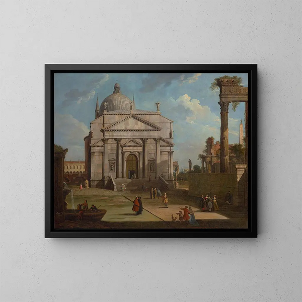 van een grill met de kerk van de Verlosser - Canaletto — ingelijst kunstwerk aan de muur