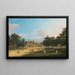 London painting, view of the old Horse Guards and the Banqueting Hall at Whitehall from St James Park - Canaletto — framed artwork on a wall