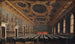 The Doge and the Great Council in the Sala del Maggior Consiglio - Canaletto — artwork view