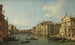 Het grote kanaal in Venetië, uitzicht naar het zuidoosten vanaf San Stae bij de Fabbriche Nuove de Rialto - Canaletto — weergave van het kunstwerk