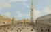 La Piazza San Marco in Venetië kijkend naar het oosten richting de basiliek - Canaletto — weergave van het kunstwerk