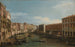 Venetië, de Grote Gracht gezien vanaf Ca' Da Mosto richting de Rialtobrug - Canaletto — weergave van het kunstwerk