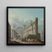 Caprice with figures in front of the ruins of a church - Pietro Bellotti — framed artwork on a wall