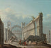 Caprice with figures in front of the ruins of a church - Pietro Bellotti — artwork view