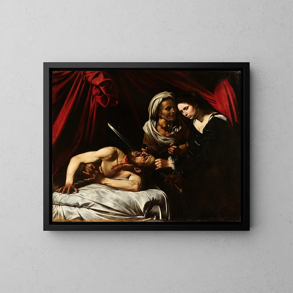 Judith onthoofdt Holofernes - Caravaggio — ingelijst kunstwerk aan de muur