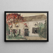 House with garden and red tree - Carel Adolph Lion Cachet — framed artwork on a wall