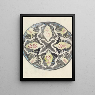 Carel Adolph Lion Cachet - Ontwerp voor een bord met florale decoratie.webp