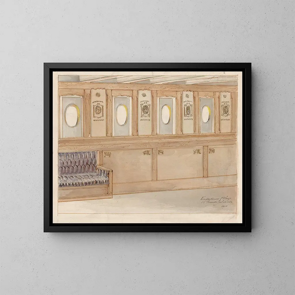 Project voor een eerste klas kinderkamer op de SS Prinses Juliana - Carel Adolph Lion Cachet — ingelijst kunstwerk aan de muur