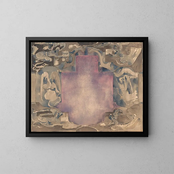 Ontwerp van een diploma van de Nederlandse Vereniging voor Industrie en Handel - Carel Adolph Lion Cachet — ingelijst kunstwerk aan de muur