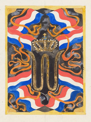 Carel Adolph Lion Cachet - Ontwerp voor een postzegel met een gekroonde W.webp