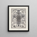 Ornamental motif with lions - Carel Adolph Lion Cachet — framed artwork on a wall