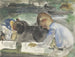 Twee kinderen tekenend - Carel Adolph Lion Cachet — weergave van het kunstwerk