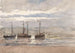 Boten op het strand van Katwijk bij vloed - Carel Nicolaas Storm van 's Gravesande — weergave van het kunstwerk