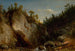 Landschapsschilderij met figuren op bergrotsen - Carl August Sommer — weergave van het kunstwerk