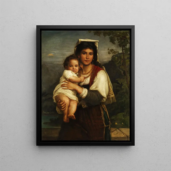 Carl Bertling - Young Roman woman with child as Madonna Sistina.webp