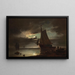 Heldere maanlicht op de kust - Carl Bille — ingelijst kunstwerk aan de muur