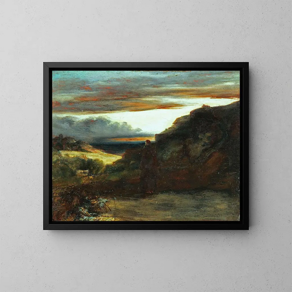 monnik op het terras - Carl Blechen — ingelijst kunstwerk aan de muur