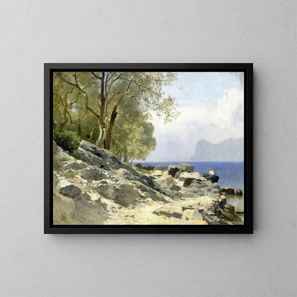 Rivage du lac de Garde - Carl Bolze — ingelijst kunstwerk aan de muur