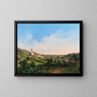 Carl Franz Michael Geyling - A View of the Churches of Kalksburg and Rodaun at Dawn.webp