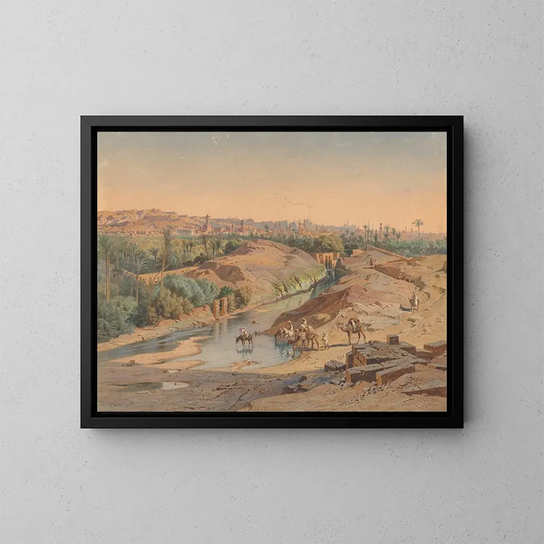 Aan de rand van Caïro - Carl Friedrich Heinrich Werner — ingelijst kunstwerk aan de muur