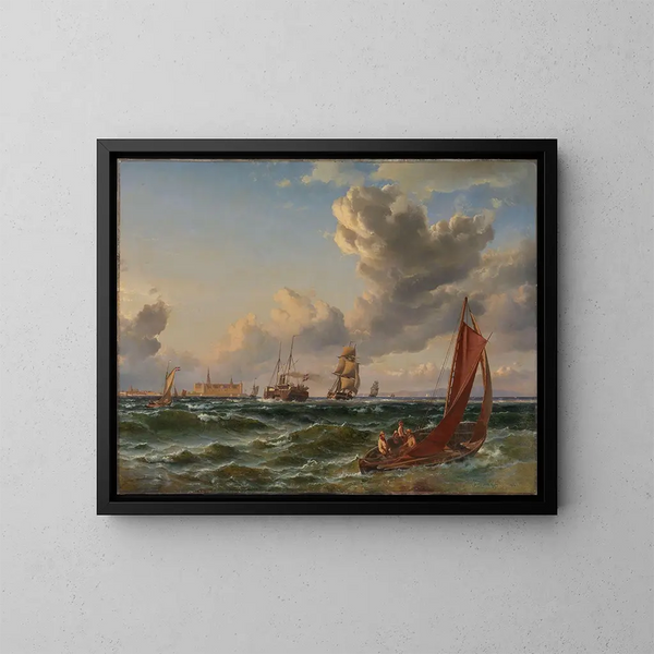 Zeilvaart schilderij - Carl Frederik Sørensen — ingelijst kunstwerk aan de muur