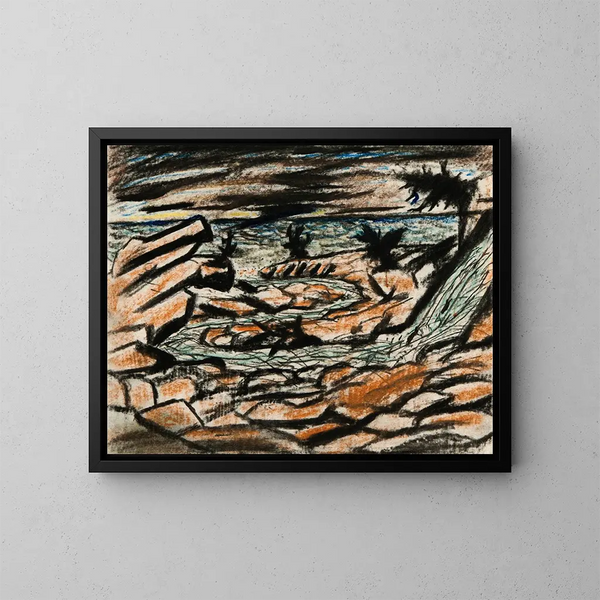 Landschap aan de kust - Carl Fredrik Hill — ingelijst kunstwerk aan de muur
