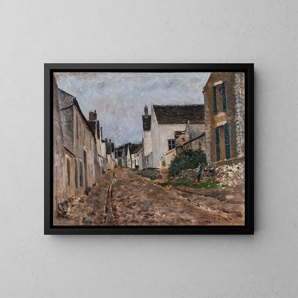 van Rue de village français à Montigny - Carl Fredrik Hill — ingelijst kunstwerk aan de muur