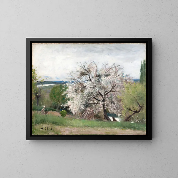 boom met bloesemende vruchten - Carl Fredrik Hill — ingelijst kunstwerk aan de muur
