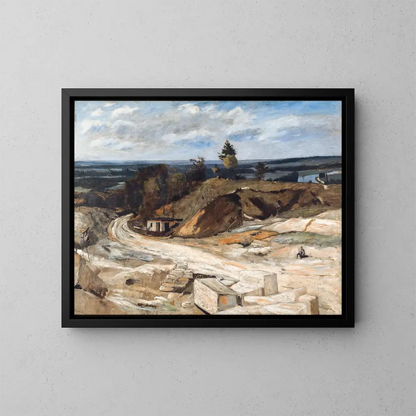 Carrière de pierre au bord de l'Oise II - Carl Fredrik Hill — ingelijst kunstwerk aan de muur