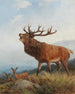 Een brullende hert - Carl Friedrich Deiker — weergave van het kunstwerk