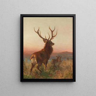 Carl Friedrich Deiker - Kapitaler Hirsch mit Tieren.webp