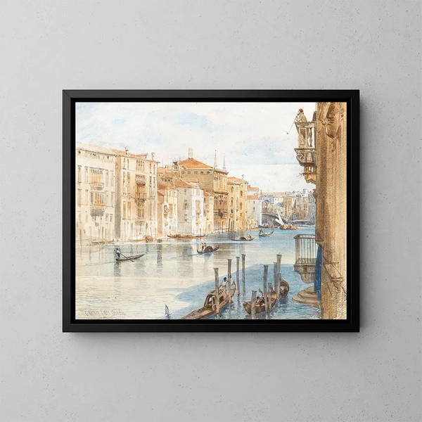 Groot Kanaal en Rialtobrug - Carl Friedrich Heinrich Werner — ingelijst kunstwerk aan de muur
