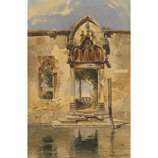 Carl Friedrich Heinrich Werner - The Portal of the Madonna della Misericordia from the Canal.webp