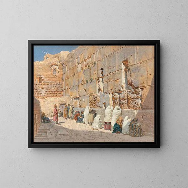 Het Muur van de Tranen in Jeruzalem - Carl Friedrich Heinrich Werner — ingelijst kunstwerk aan de muur
