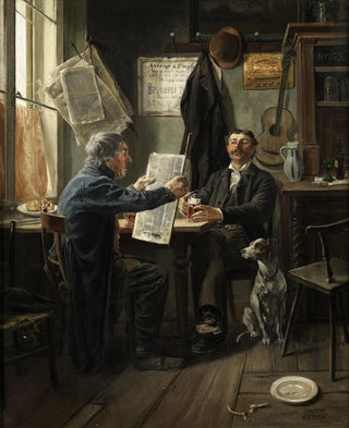 Carl Friedrich Schulz - Zeitungslektre am Biertisch.webp