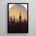Carillon du matin, vieille ville allemande dans la lumière du matin - Carl Gustav Carus — framed artwork on a wall