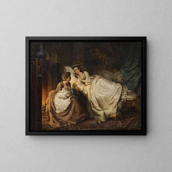 Het jonge geluk van moeder - Carl Herpfer — ingelijst kunstwerk aan de muur