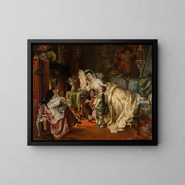 La nouvelle mère - Carl Herpfer — ingelijst kunstwerk aan de muur