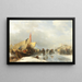 Winterplezier op het ijs - Carl Hilgers — ingelijst kunstwerk aan de muur